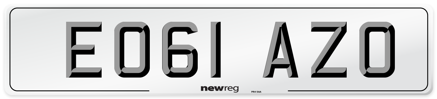 EO61 AZO Number Plate from New Reg